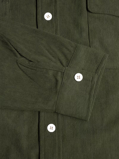 Camisa El Estanciero · Pana Canalada con Paneles de Cuero